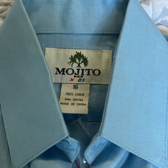 Boys 100% linen button up shirt - Picture 2 of 7